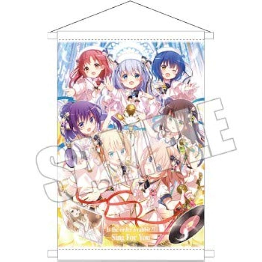 VF7932 未使用 ご注文はうさぎですか？ タペストリー クロス ポスター8個 VF7932 未使用 ご注文はうさぎですか？ タペストリー クロス