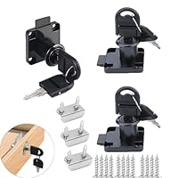 UtySty 3 Pack Drawer Lock File Cabinet Locks with Folding Keys Mailbox Lock Bedroom Dresser Lock 2
