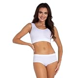 Gatta Sport Top, top na szerokich ramiączkach, sportowy biustonosz, miły, miękki, wygodny, fitness, joga, pilates, brak bocznych szwów, przylegający do ciała (Biały, L)