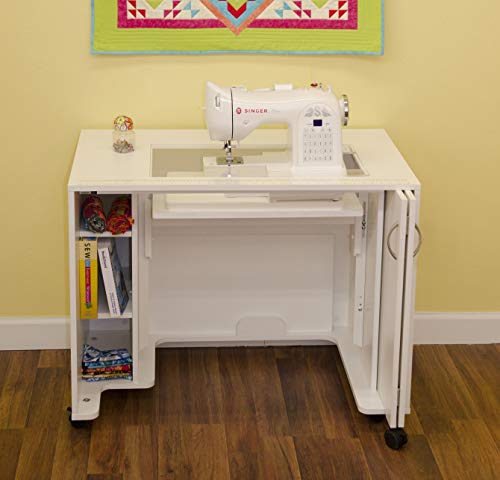 Arrow 2011 Mod Squad Modular Sewing, Cutting, Quilting, Crafting Cabinet, Portable with Wheels and Airlift, White Finish