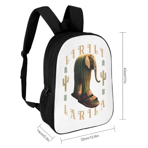 Liliri-larila Merch 17 Inch Shoulder Backpack Italian-Brainrot Meme Water Resistant Lightweight Daypack2
