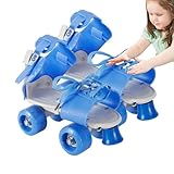 Pattini a ruote - Pattini a rotelle regolabili con luci a LED | Pattini con cinghie regolabili, durevoli e confortevoli, con 4 ruote per bambini, adulti e principianti, pattinaggio interno e