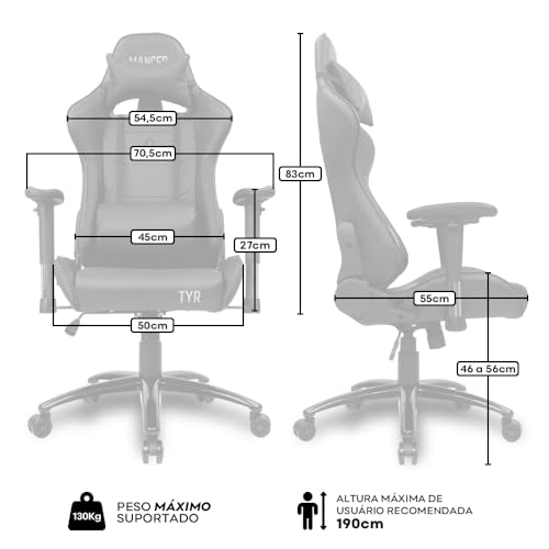 CADEIRA GAMER MANCER TYR, PRETA, MCR-TYR-BK01