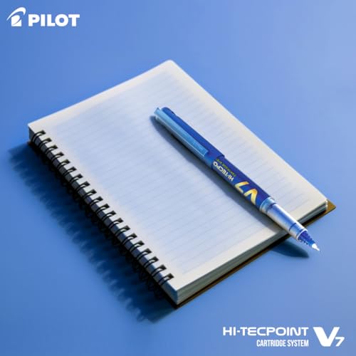 Pilot V7 Hi-tecpoint Roller ball pen with Cartridge System - 2 Blue Pens, 4 cartridges (Image - 5)
