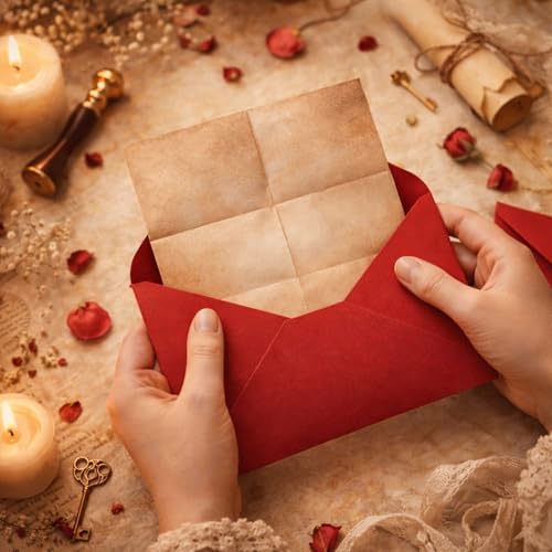 Image of Celebrations Red Envelope with Love Letter for Valentine's Day, Romantic Love Message, Proposal Letter for Girlfriend Boyfriend, Wife & Husband, Anniversary Couples Gift - Pack Of 2