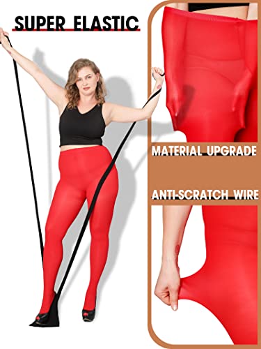 Image of DancMolly Plus Size Tights for Women, Control Top Semi Opaque Nylon Pantyhose High Waist