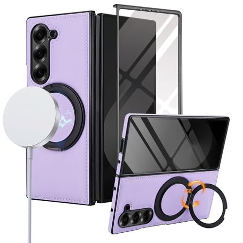 Étui Galaxy Z Fold 6 antichoc violet avec vitre écran intégrée anti-rayures