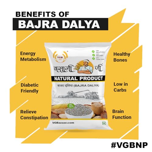 Image of Vasani G Bajra Dalia | Pearl Millet Porridge | Bulrush /Cattail | Bajri /Sajjalu /Sajje /Kambu | Whole Grain Daliya - 3kg