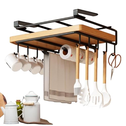 Soporte para utensilios debajo del armario - Soporte para tabla de cortar debajo del armario, organizador multifuncional? 'ármario, ?upport suspendido šous gabinetes de cocina, toallero en p