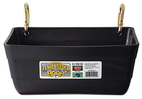 Little Giant® Plastic Fence Feeder | Pig Feeder | Clip On Fence Feeder | Mountable Feed Bucket | 4.5 Quarts | Black by Little Giant - Used condition - US$16.25