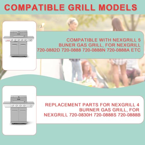 Porcelain Steel Heat Plate & Cast Iron Cooking Grate for Nexgrill 4/5 Buner 720-0882D 720-0888 720-0888N 720-0888A, Grill Flame Tamer Replacement Parts for Nexgrill 4 Burner Home Depot 720-0830H by WEBROIL - Used condition - Image 3