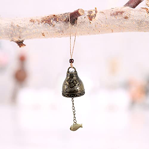 NUOBESTY 4 peças Sinos de vento Feng Shui Sinos de vento da sorte Vintage Chinês Metal Sino Dragão e