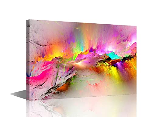 Image of Abstract Painting Canvas Wall Art Abstract Paintings Pink Tone Canvas Pictures Artwork Ready To Hang Kitchen for Living Room Bathroom Office Home Decor Small Size 12x18inch