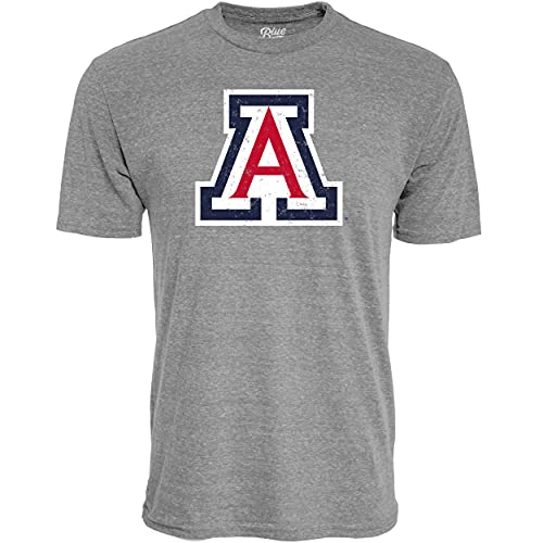 Blue 84 Men's Arizona Wildcats Tri-Blend T-Shirt Vintage Icon Heather Grey, Grey, X-Large