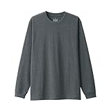 無印良品 紳士 洗いざらし太番手クルーネック長袖Tシャツ メンズ AB1NIA4A チャコールグレー 紳士XS