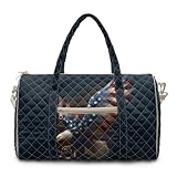 Wetoricau Quilted Travel Duffle Bags Eagle American Flag Weekender Carry on Tote Bag Personalized Storage with Zippered Pockets Gym Duffel Bag for Yoga, Gym and Hospital