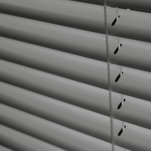 Miniatura 9 de Persianas Venecianas De Vinilo Pvc Con Cordón Autobloqueo, Soportes Ocultos Y Fácil Instalación Montaje En Pared O Techo. Persiana Veneciana Y Estores Enrollables Storesdeco Gris 75x160 Cm