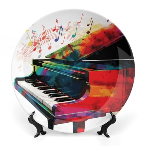 Plato Decorativo de Cerámica Piano Colorido 7 pulgadas