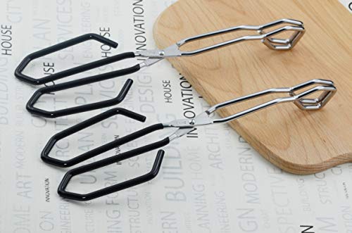 HINMAY Scissor Cooking Tongs 11-Inch Stainless Steel Wire Tongs Kitchen Scissor Tongs, Set of 2 - Thumbnail 6