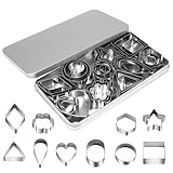 Xanthelle Set di Tagliabiscotti, 30 Pezzi Accessori da Torta Forme da Taglio in Acciaio Inox con Tagliapasta Rotondo, Tagliabiscotti Natalizi e per Biscotti