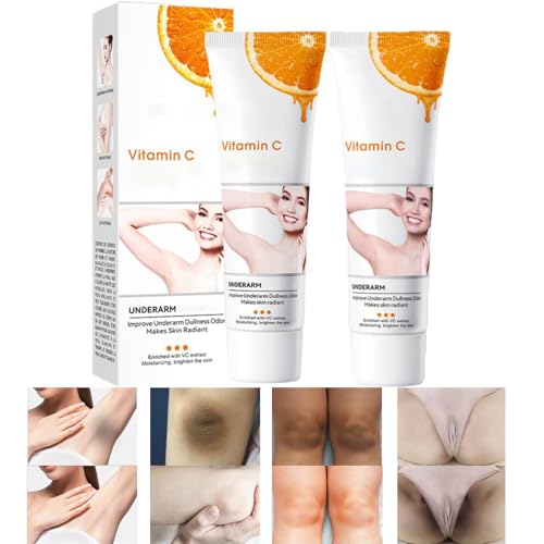 Crema Blanqueadora para Partes Intimas, Aclarador de Axilas y Partes Intimas, Crema para Aclarar Axilas, Partes Intimas, Entrepierna, Codos, Piernas Zonas, Rodillas Cuello - 50ML/1.77OZ (2 PCS)