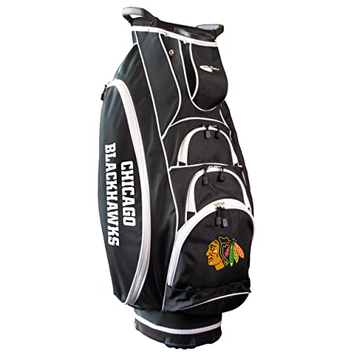 Team Golf NHL Chicago Blackhawks Albatross Bolsa de Golf Ligera, Divisor de Palos de 10 vías, Soporte de acción de Resorte, Bolsillo Enfriador Aislado, Guante de Velcro y Soporte para Paraguas y Asas