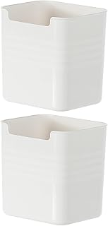 DOITOOL 2pcs Makeup Organizer Storage Box Desktop Sundries Organizer Cosmetic Countertop Storage Rack for Vanity and Kitchen, White