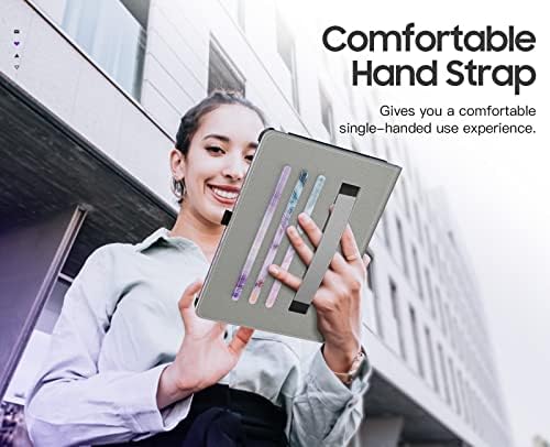 Dadanism Case for iPad Air 5th Generation 2022/iPad Air 4th Generation 2020 10.9 Inch, [Multi-Angle Viewing] Smart Cover with Hand Strap, Auto Wake/Sleep Support Magnetic Charge, Purple Marble