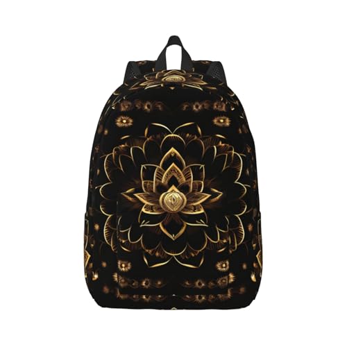 Sac à dos d'extérieur ergonomique à motif lotus doré grand confort