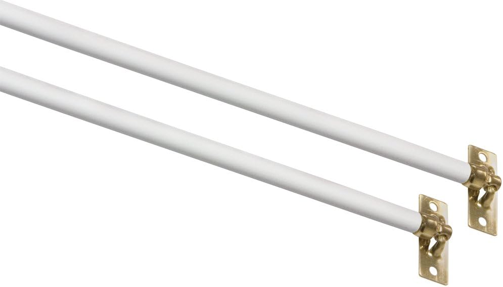 Kenney Manufacturing Company Kn639/1 11 - 19 White Swivel End Sash Rod With Brass Tip 2 Pack