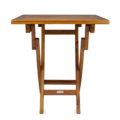 Teak Square Folding Table (Fully Assembled) (27.5"X27.5"X30") For Garden, Boat, Outdoor, Patio, Bistro Table, Wood Dining Table, The Dag #TOP5