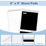 SUNEE 12 Pack Steno Pads 6x9, Gregg Rule, 60 Sheets, Spiral Notebook 6x9, White Paper, Take Notes with Top Spiral Notebook, for School, University, College, Work, Office, Black - Image 3