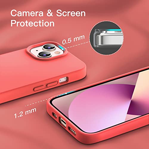 Jetech Silicone Case Compatible With Iphone 13 6.1-Inch, Silky-Soft Touch Full-Body Protective Phone Case, Shockproof Cover With Microfiber Lining (Pink Pomelo) #TOP3