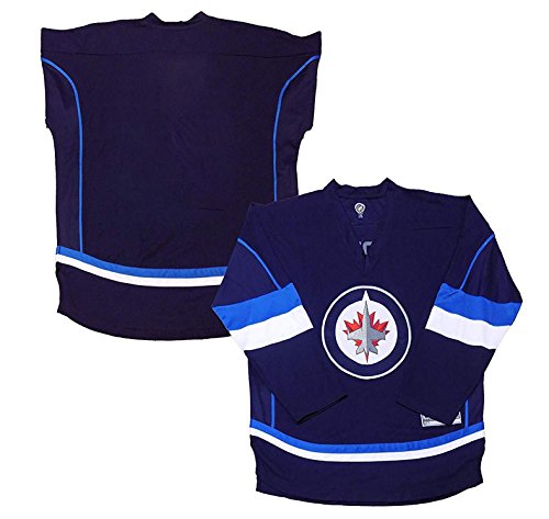 Outerstuff Winnipeg Jets Blank Navy Premier Team Apparel 1 Stripe Home Youth Jersey (Large/X-Large)