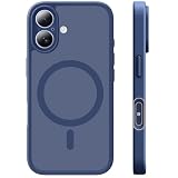 TAURI für iPhone 16 Hülle 6,1" mit Vollständiger Kameraschutz, Kompatibel mit MagSafe, Mattrückseite, Kameratasten- Schutz, Stoßfest Militärstandard Magnetisch Handyhülle - Tiefblau