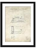 Vintage Bull-Dozer Design| Print of 1935 Scraper Machine Patent | Heavy Equipment Wall Art for Garage or Office | Gift for Contractors & Engineers | Available as Prints or Framed | Antique Background (12x16' Print)