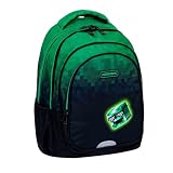 ASTRA BAG AB300 PIXEL HERO plecak szkolny z trzema przegródkami dla fanów gier, zielony, 42 x 30 x 19 cm