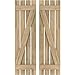 Ekena Millwork ARW102SB415X41UNH Americraft Four 2 Exterior Real Wood Spaced Board-n-Batten Shutters w/Z-Bar (Per Pair), 15 1/2"W x 41"H, Unfinished
