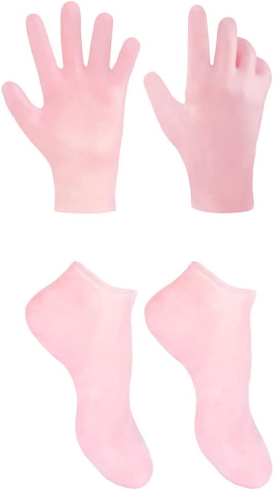 Artibetter 1set Moisturizing Foot Care Socks and Exfoliating Gloves for Dry Skin Pink Gently Repair Calluses Softens Skin for Healthier Feet