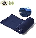 E-Onfoot Warm Cozy Microfiber Fleece Zippered Sleeping Bag Liners (Darkblue.)