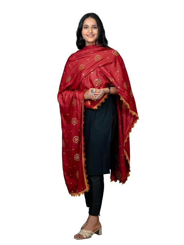 hella fashions Viscose Rayon Kutch Mirror Work Dupatta for Women – 2.5 Meter | All Over Embroidery | Navratri Wear for Girls | Tassel Lace on Edges – Pack of 1-picture-22