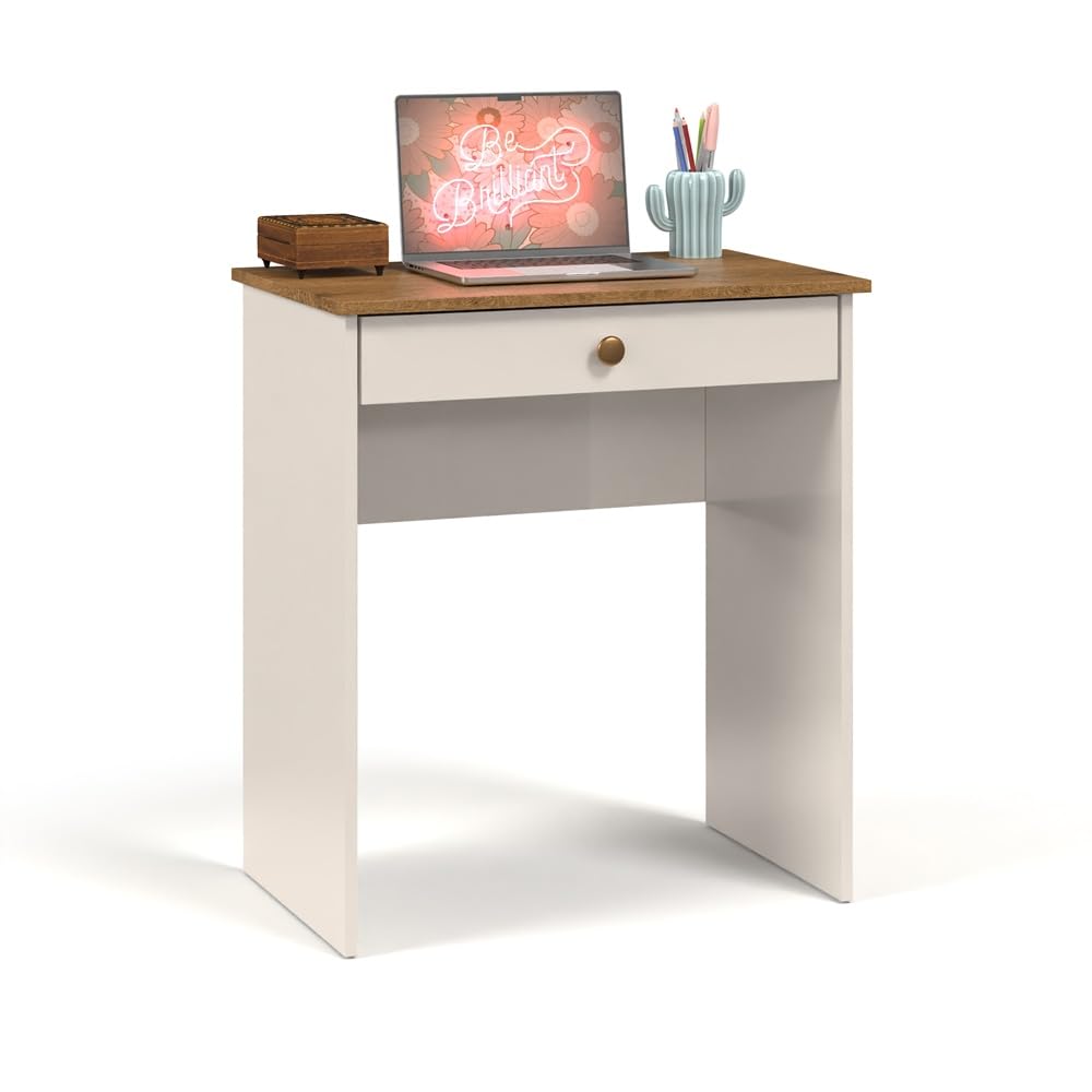 Escrivaninha Compacta para Estudos e Notebook Office Estilo com 1 Gaveta Corrediça