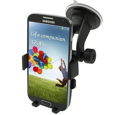ChaoweisCar phone holder WR Suction Cup Car Stretch Holder, Width: 50-75mm, For iPhone, Galaxy, Huawei, Xiaomi, Lenovo, Sony, LG, HTC and Other Smartphones(Black)