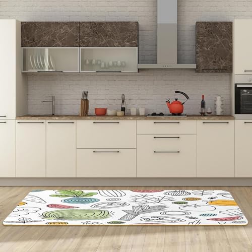 Tapete de cocina de 2 piezas antideslizante lavable y absorbente de frutas 3