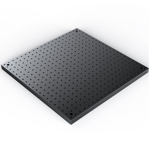 High Precision Optical Experiment Board 300x300x13mm Black Anodized Aluminum Steel Optical Table Plate with M6 Tapped Mounting Holes High Permeability Lab Breadboard (Inch Included) black