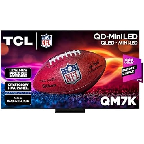 TCL 85 Inch Class QM7K Series | Mini LED QLED 4K HDR | 85QM7K, 2025 Model | 120HZ-144HZ Anti Reflective Screen Smart Google TV Dolby Atmos Onkyo Audio | Voice Remote Alexa Gaming Streaming Television