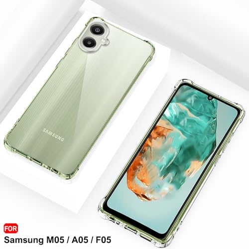 Image of TheGiftKart Transparent Crystal Clear Back Cover Case for Samsung Galaxy M05 / A05 / F05 | Shockproof Soft TPU Case | Cushioned Edges for Ultimate Protection Back Cover Case (TPU, Transparent)