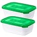 Produktbild Rotho Freeze 2er-Set Tiefkühldosen 1.9 l, Kunststoff (BPA-frei), grün/weiss, 2 x 1,9 Liter (23,4 x 16 x 10 cm)