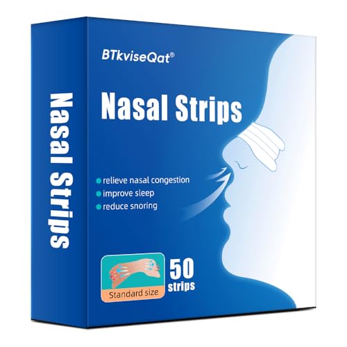 50 Pcs Tiras Nasales Antironquidos, Dilatador Nasal, Tiras Nasales Antironquidos para una Mejor Respiración al Dormir y Hacer Deporte, Nasal Strips Alivia Instantá Neamente La CongestióN Nasal