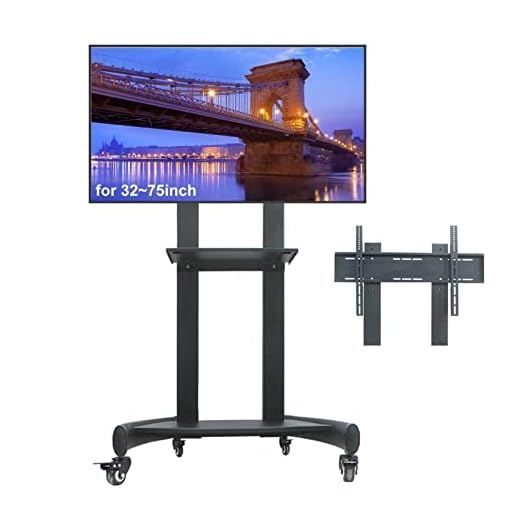 TV Stand Universal Mobile 32 35 40 43 50 55 65 70 75 Inch TV Cart on Wheels Height Adjustable TV Trolley with Mount Bracket Home Office Use